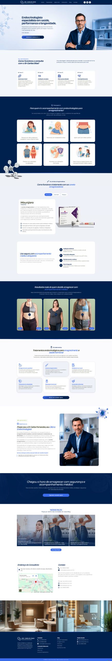 Site com template de WordPress e Elementor